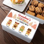 Personalised Gingerbread Man Food-grade Sweets Biscuit Biscuit Storage Tin with Lid and 1-12 Names Christmas Festival Party Favors Gift for Kids Family