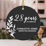 Personalised Years of Service Multicolour Ceramic Ornament with Name and Job Title Retirement Party Decor Christmas Gift for Family Friend