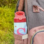 Gepersonaliseerde zeemeermin leeuw sportbal Kids Toddler 12oz geïsoleerde waterfles met initiaal en naam terug naar school verjaardagscadeau voor jong