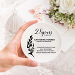 Personalized Retirement Ceramic Trinket Jewelry Dish with Name Retirement Farewell Gift for Coworker Women