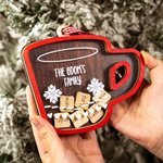 Personlig trä röd nordisk kaffemugg Marshmallows 3D Shaker-prydnad julgransdekoration julklapp till familjen