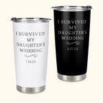 Gobelet multicolore personnalisé avec date et couvercle anti-éclaboussures Cadeau de mariage pour les parents de la mariée