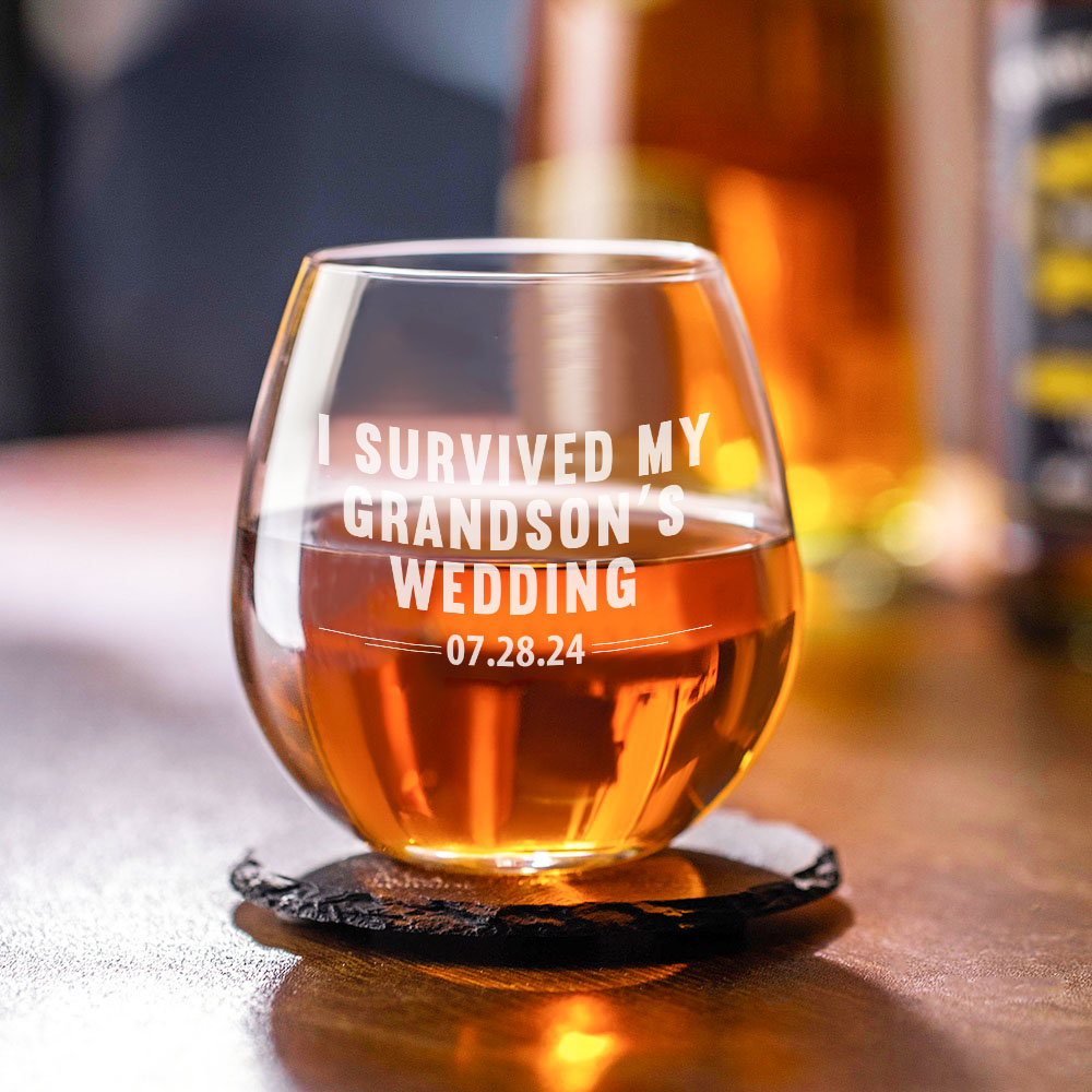 Verres à whisky et bourbon personnalisés avec nom gravé au laser pour le mariage de ma fille Cadeau de mariage pour la famille et les amis
