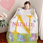 Personalisierte Giraffe Eule Meerjungfrau weiche Decke mit Namen und Initialen Home Decor Baby Dusche Geburtstag Geschenk für Familie Kinder