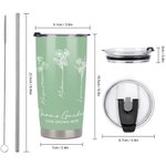 Personalized Nana's Garden 1-15 Birth Flower Bouquet 20oz Tumbler with Lid and Straw Cleaning Brush Birthday Mother's Day Gift for Mom Grandma