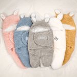 Personalised Bunny Baby Swaddle Infant Sleeping Bag Blanket with Embroidery Name Holiday Costume Baby Shower Gift for Newborn