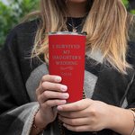 Gobelet multicolore personnalisé avec date et couvercle anti-éclaboussures Cadeau de mariage pour les parents de la mariée