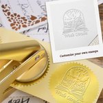 Cadeau d'anniversaire personnalisé pour les amoureux des livres de fantaisie Dragon Velaris Sword Embosser Design Stamp Hand Held Embosser Set with Text and Name