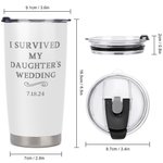 Gobelet multicolore personnalisé avec date et couvercle anti-éclaboussures Cadeau de mariage pour les parents de la mariée