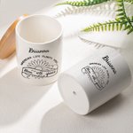 Personalized Inspiring Floral Ceramic Succulent Plant Pot with Name and Bamboo Base Graduation Appreciation Gift for Teacher
