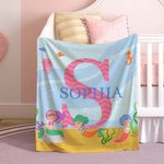Personalisierte Giraffe Eule Meerjungfrau weiche Decke mit Namen und Initialen Home Decor Baby Dusche Geburtstag Geschenk für Familie Kinder