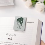 Personalised Bookshelf Girl Character Design Magnetic Bookmark Clip with Name Birthday Gift for Book Lover Bookworm