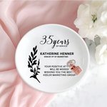 Personalized Retirement Ceramic Trinket Jewelry Dish with Name Retirement Farewell Gift for Coworker Women