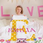 Personalisierte Giraffe Eule Meerjungfrau weiche Decke mit Namen und Initialen Home Decor Baby Dusche Geburtstag Geschenk für Familie Kinder