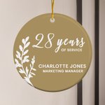 Personalised Years of Service Multicolour Ceramic Ornament with Name and Job Title Retirement Party Decor Christmas Gift for Family Friend