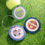 Etiqueta personalizada de aluminio para bolsa con monograma, nombre y número, con diseño de pelota de béisbol, para los amantes del deporte.