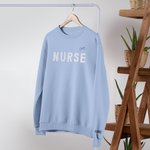 Personalised Glitter Nurse Pattern Sweatshirt with Embroidered Name and Stethoscope Brooch Nurse Graduation Birthday Gift for Nurse