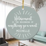 Personalized My First Retired Christmas Ceramic Ornament with Name Retirement Party Decor Christmas Farewell Gift for Family Friend Colleague