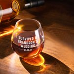 Personalizzato I Survived My Daughter's Wedding Whisky Bourbon Glasses con nome inciso al laser Regalo di nozze per amici di famiglia