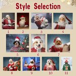 Personligt Roligt juldjur med tomteluva Porträtt Canvas Ramlös målning Semestergåva för hundkattälskare