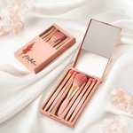 Personalisierte atercolor Geburt Blume Name 5 Pcs Make-up Pinsel Set mit Travel Storage Box und Spiegel Geburtstag Jahrestag Geschenk für Frauen Mädch