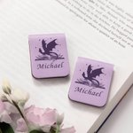 Personlig bok Dragon Floral Moon Castle Magnetisk läderbokmärke Clip med namn Läsning Pappersvaror Födelsedagspresent för bokälskare