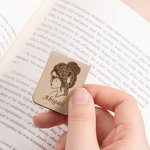 Personalised Bookshelf Girl Character Design Magnetic Bookmark Clip with Name Birthday Gift for Book Lover Bookworm