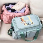 Gepersonaliseerde Multi-compartiment Waterdichte Ballet Girl Reistas met Naam Initiaal en Schouderriem Verjaardagscadeau voor Ballerina Ballet Lover