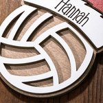 Personalisierte Baseball Volleyball Sport mit Weihnachtsmütze Weihnachtsschmuck mit Namen und Jahr Baumschmuck Urlaub Party Favors Geschenk für Traine