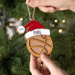 Personalisierte Baseball Volleyball Sport mit Weihnachtsmütze Weihnachtsschmuck mit Namen und Jahr Baumschmuck Urlaub Party Favors Geschenk für Traine