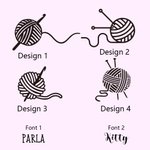 Personalised Pink Yarn Ball Pattern Hooks 8 Pcs Set with Storage Case with Name Birthday Mother's Day Gift for Sewing Crocheting Lovers