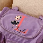 Gepersonaliseerde Multi-compartiment Waterdichte Ballet Girl Reistas met Naam Initiaal en Schouderriem Verjaardagscadeau voor Ballerina Ballet Lover