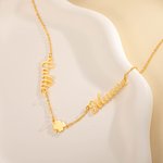 Personalized Dainty Four-Leaf Clover 1-6 Names Necklace Birthday Mother's Gift for Women