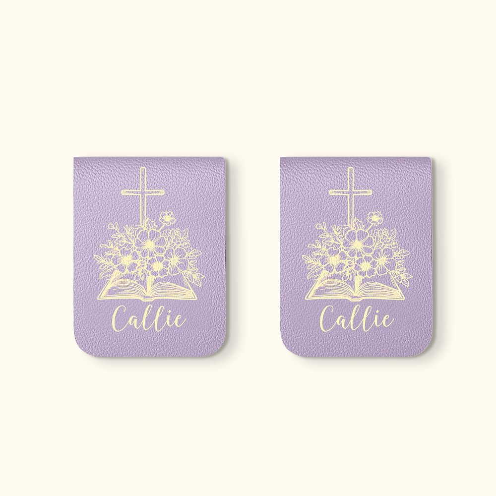 Marque-page magnétique en cuir avec nom Cadeau d'anniversaire pour bibliothécaire Amoureux des livres chrétiens