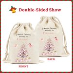 Gepersonaliseerde A Magical Christmas Delivery Pink Fairy Drawstring Bag met naam Kerstcadeau voor meisjes