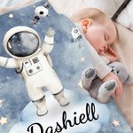 Couverture Polaire Sherpa Personnalisée avec Nom et Personnage d'Astronaute Cadeau d'Anniversaire pour Enfants Passionnés d'Espace