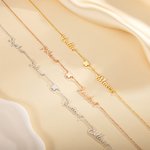 Personalized Dainty Four-Leaf Clover 1-6 Names Necklace Birthday Mother's Gift for Women