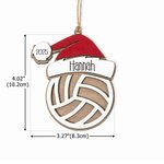 Personalisierte Baseball Volleyball Sport mit Weihnachtsmütze Weihnachtsschmuck mit Namen und Jahr Baumschmuck Urlaub Party Favors Geschenk für Traine