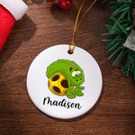 Cartone animato personalizzato Cetriolo sottaceto Pickleball Nome Ornamento Albero Decor Regalo di Natale per gli amanti del Pickleball