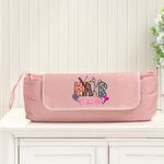 Personalized Scissor Leopard Print Portable Hair Tool Storage Bag with Heat Resistant Mat and Name Birthday Travel Accessories Gift for Women