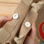 Albero di Natale personalizzato Piccolo elfo personaggio dei cartoni animati Borsa in iuta con iniziali e nome Regalo di Natale per la famiglia e i bambini