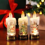 Personlig snögubbe jultomte Julgran Flamlöst LED-ljus med text Julfestdekoration Present till familj och vänner