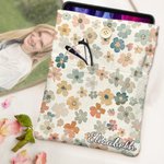 Personalized Pastoral Wildflowers Book Sleeve Protector with Name and Front Pocket Birthday Gift for Book Lovers