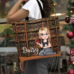 Sac fourre-tout personnalisé avec nom et poignée pour bibliothèque, lecture, dessin animé, chat, anniversaire, diplôme Cadeau pour les rats de bibliot