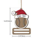 Ballon de Baseball Volleyball Personnalisé avec Chapeau de Père Noël Porte monnaie Ornement de Noël avec Nom Année Fête Favors Cadeau pour Entraîneur 