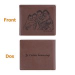 Portefeuille en Cuir Personnalisé avec Photo et Gravure Cadeau pour Homme Cadeau Noël