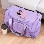 Sac de Voyage Imperméable à Compartiments Multiples Personnalisé avec Nom et Ballerine à Bandoulière Cadeau d'Anniversaire pour Passionnées de Danse