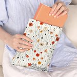 Personalized Pastoral Wildflowers Book Sleeve Protector with Name and Front Pocket Birthday Gift for Book Lovers