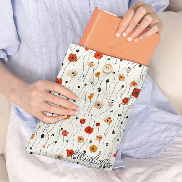 Funda protectora para libros Pastoral Wildflowers personalizada con nombre y bolsillo frontal Regalo de cumpleaños para los amantes de los libros