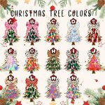 Personalized Glitter Bow Christmas Tree Throw Pillow Cover with Name and Text Home Decor Birthday Christmas Gift for Family Kids